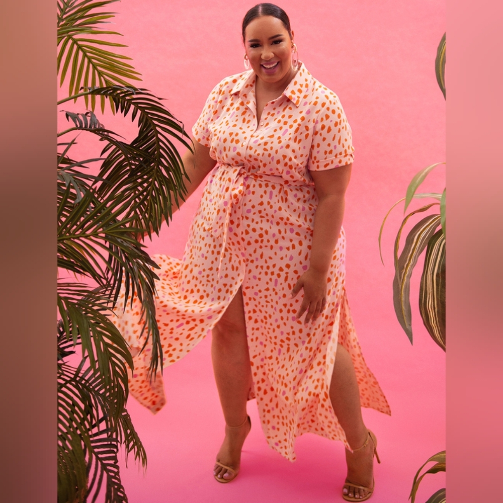 Eloquii Maxi Shirt dress Pink Size 16